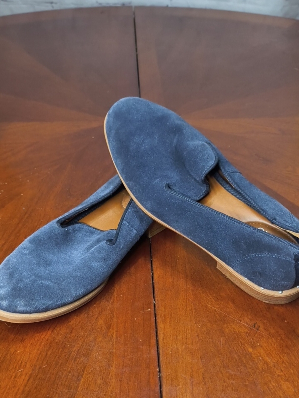 Franco Sarto Navy Suede Slip-On Loafers Size 6.5 AX
